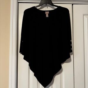 NWT Chico’s black knit triangle poncho, size small/medium